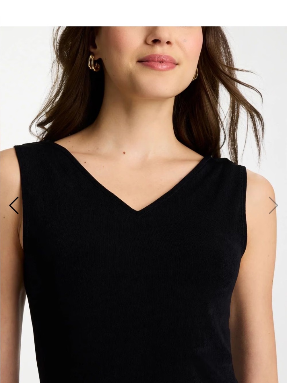 CHICOS Black V-Neck Sleeveless Camisole Tank Top 8 NWOT